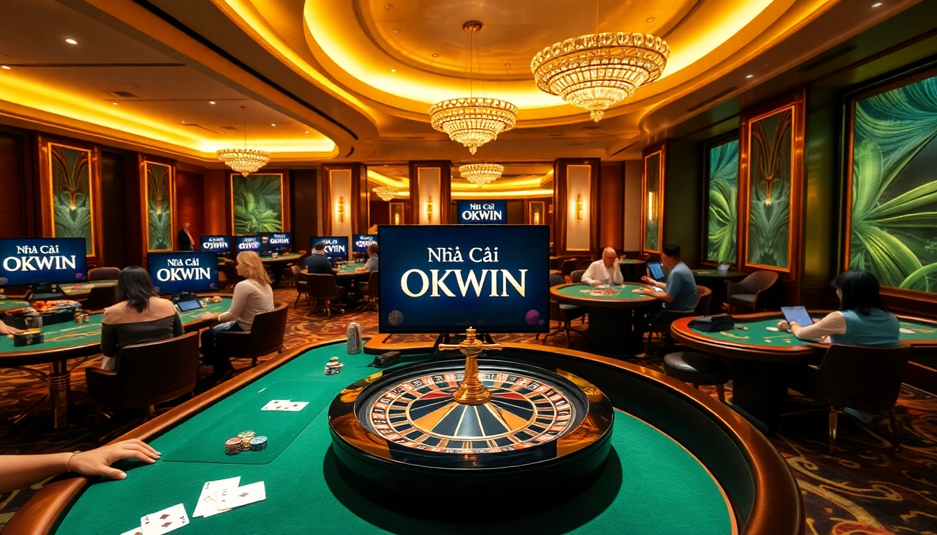 Experience the excitement of Nhà Cái OKWIN with players enjoying various casino games.