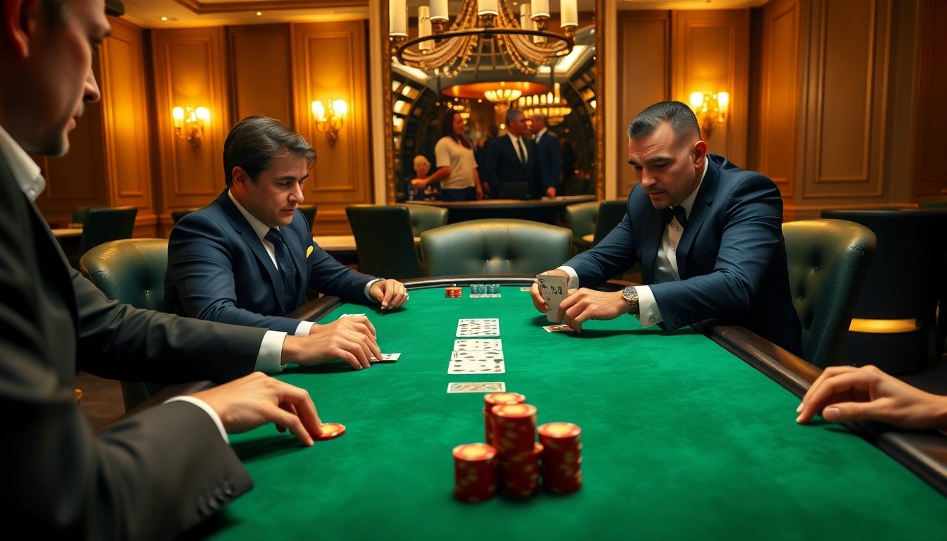 Engaged players at a Blackjack Casino table strategizing their next move.