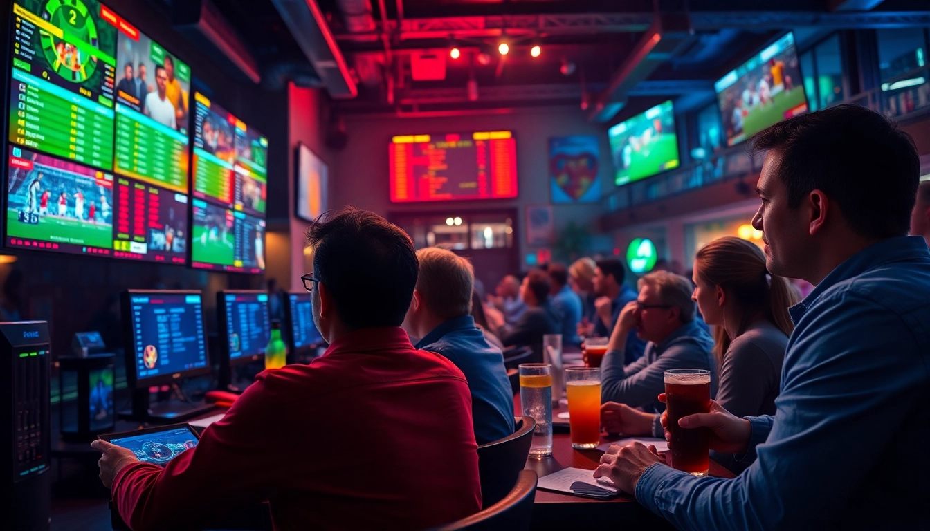 Experience online Betting with enthusiastic players in an energetic sports betting atmosphere.