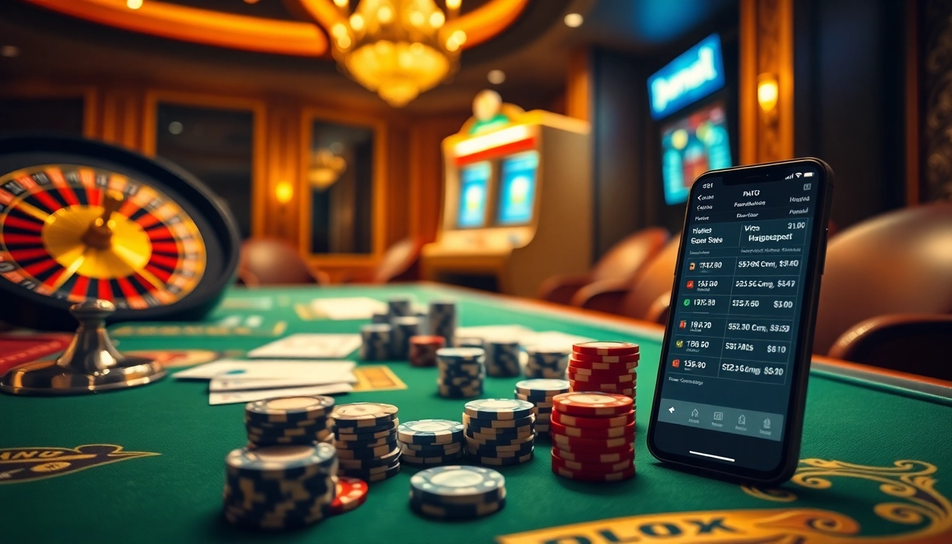 Betting Online Now showcases an exciting casino atmosphere with cards, chips, and a roulette wheel.