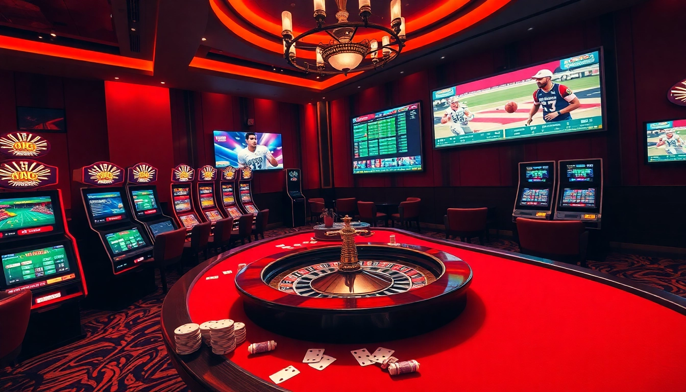 Gambling excitement at nhà cái Man88 with sleek tables, vibrant slots, and live betting.