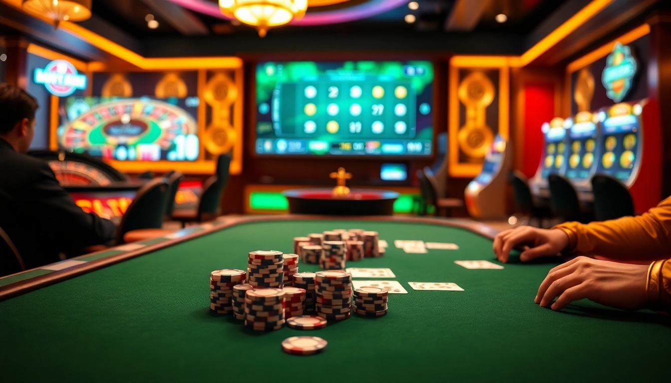 Experience thrilling gameplay at RR88 with modern casino tables and vibrant online gaming.