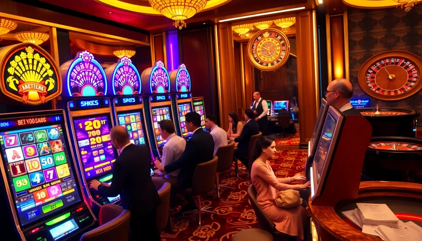Winning spins on slot gacor terpercaya in a luxurious casino environment with vibrant lights.