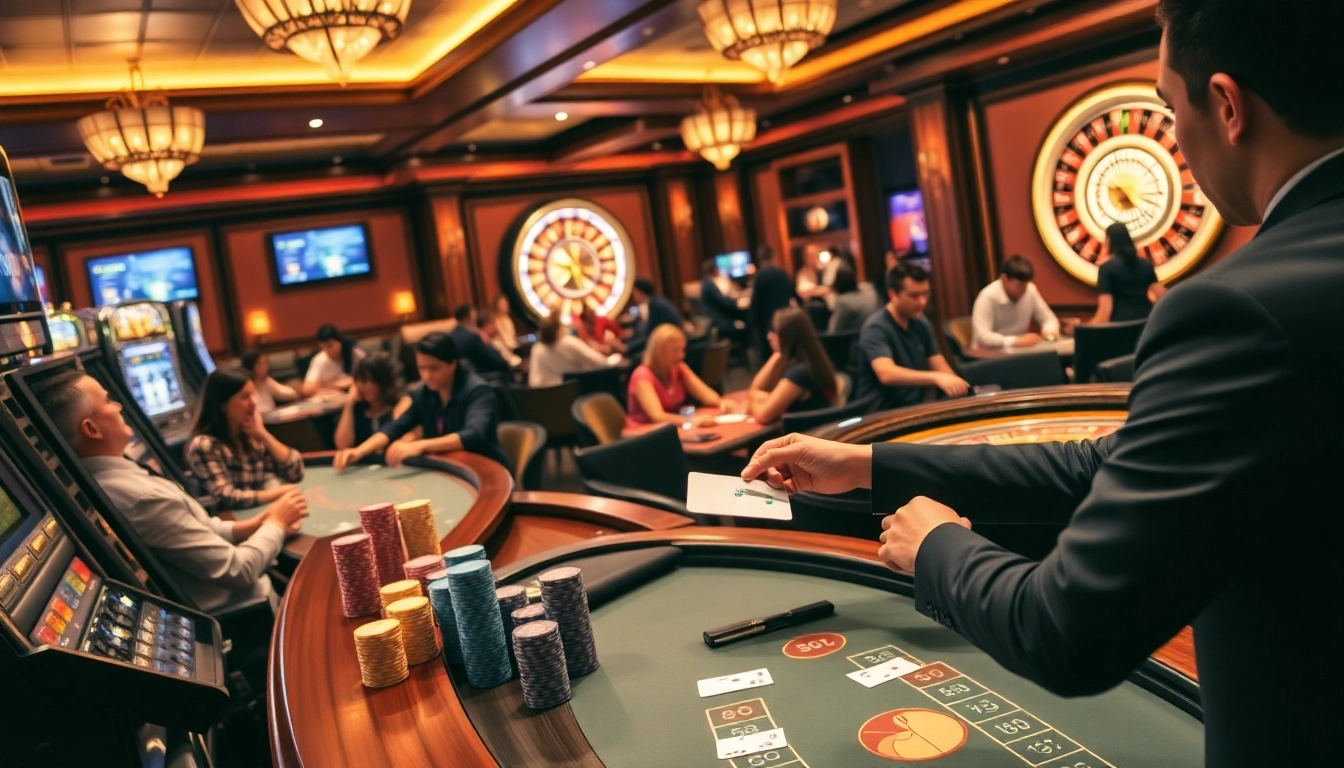 Experience the thrill of gambling excitement at dn88.tips with vibrant casino tables and active players.