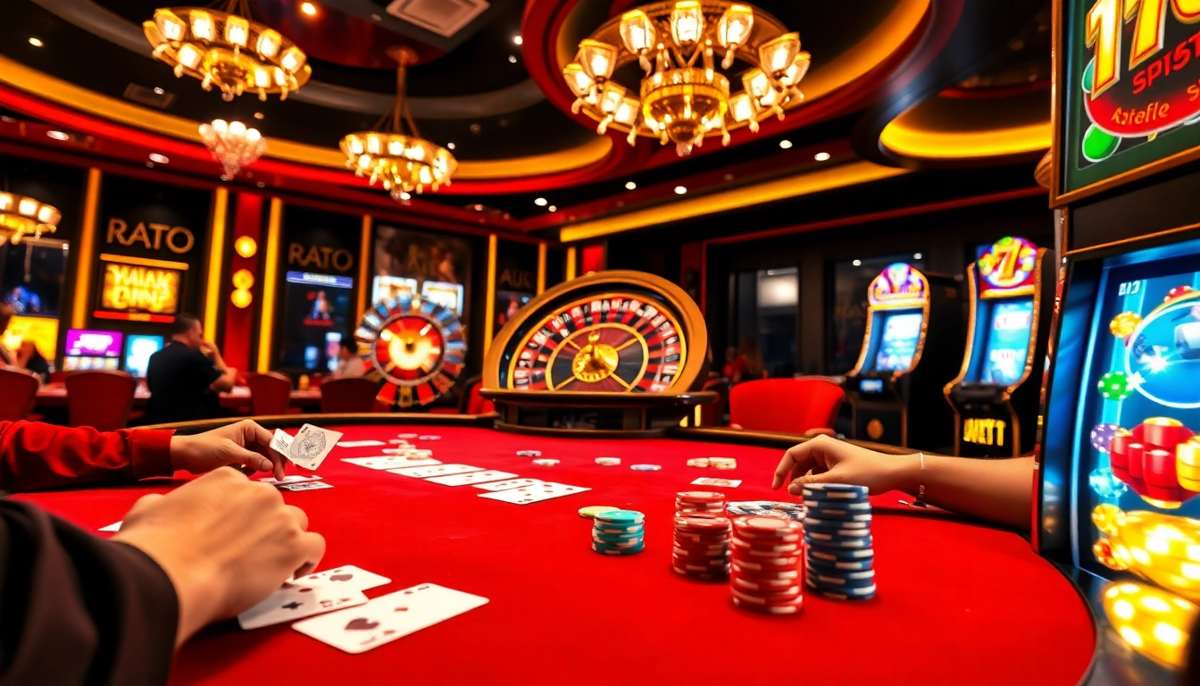 Take a chance at raja toto88 with vibrant poker and roulette action in a luxurious casino setting.