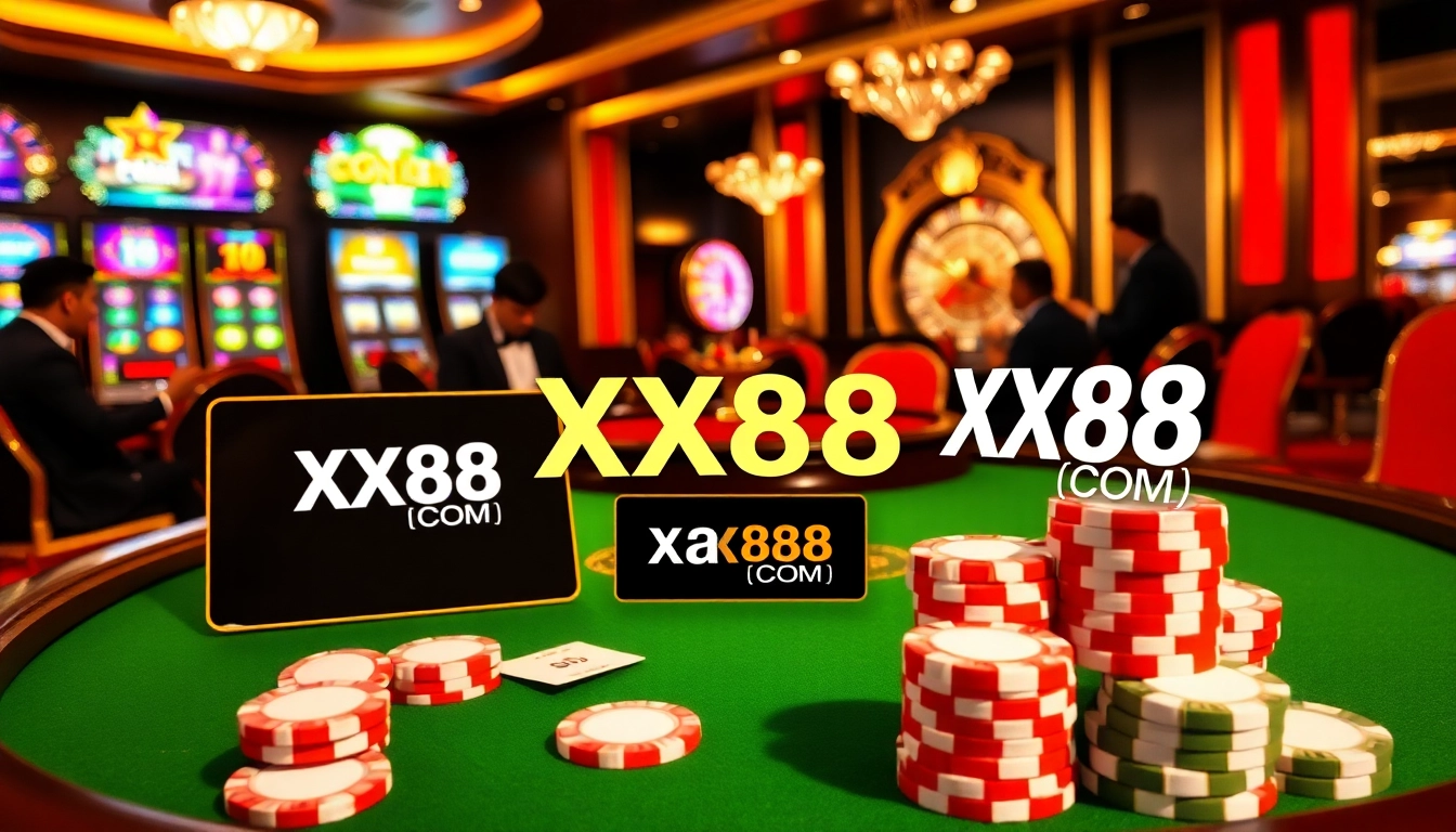 Engage in thrilling poker action at the stylish XX88 COM casino with vibrant slots and elegant ambiance.