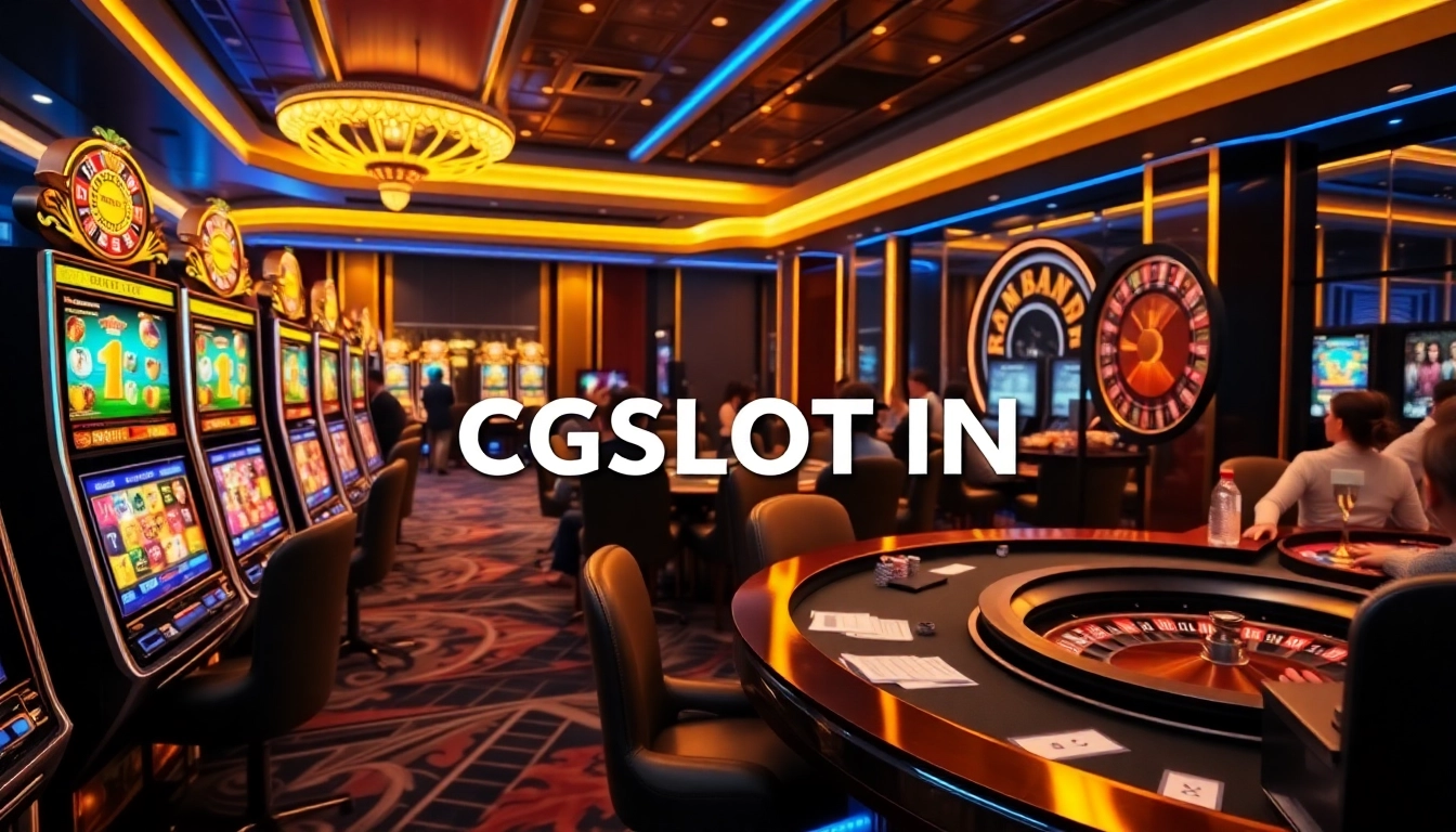 Experience thrilling gaming moments with PGSLOT IN at a luxurious casino setting.